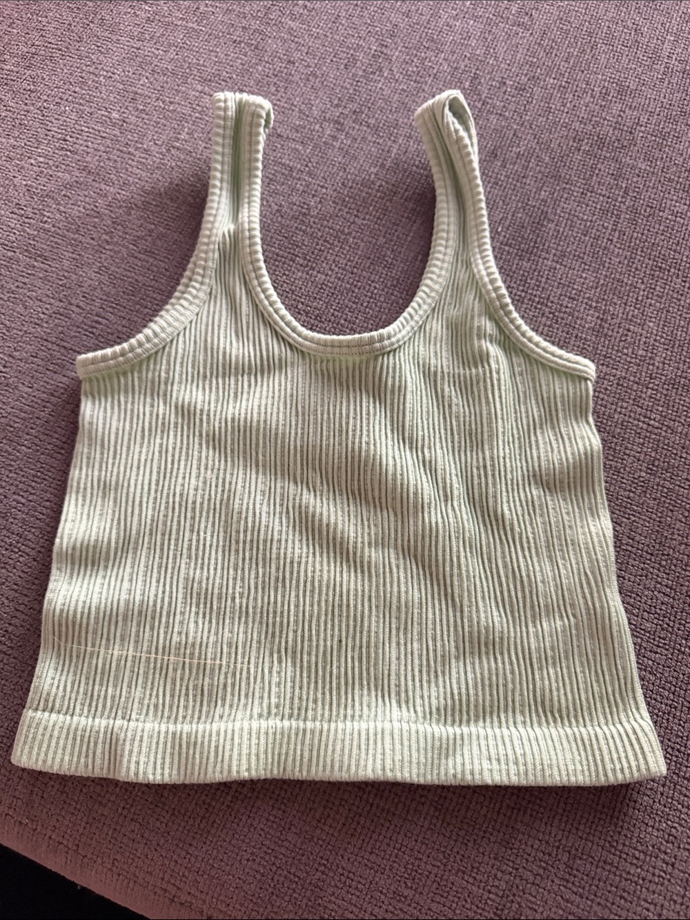 Cotton On Light lime pastel green ribbed crop spandex top xs